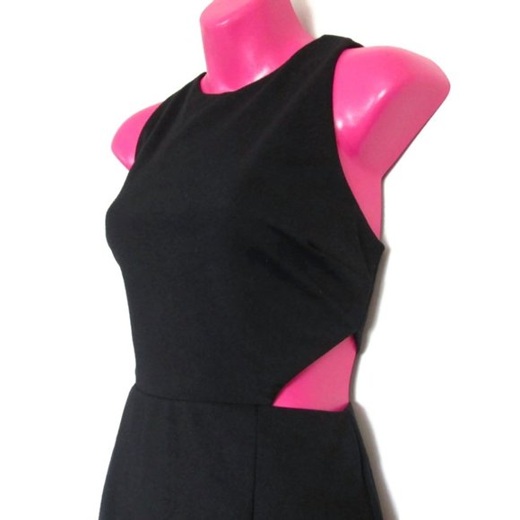 y2k NWOT sexy black cut out mini dress size small lbd - Picture 6 of 8